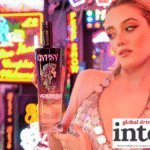 Gypsy Vodka bottle in a bar with a female consumer