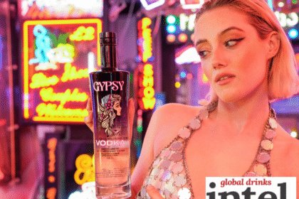 Gypsy Vodka bottle in a bar with a female consumer
