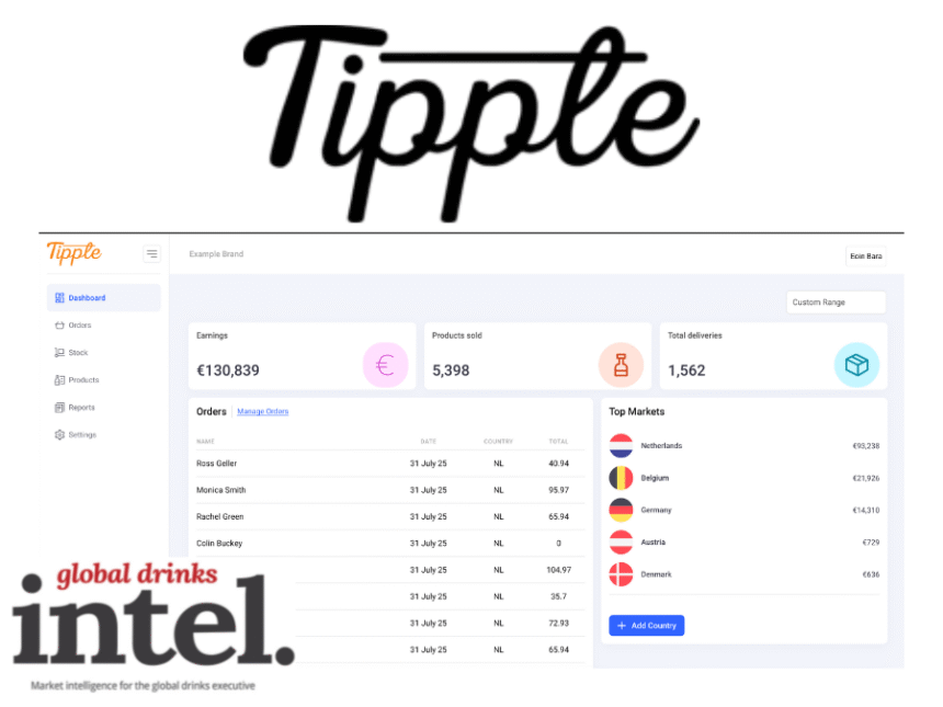 Tipple logo with interface screenshot