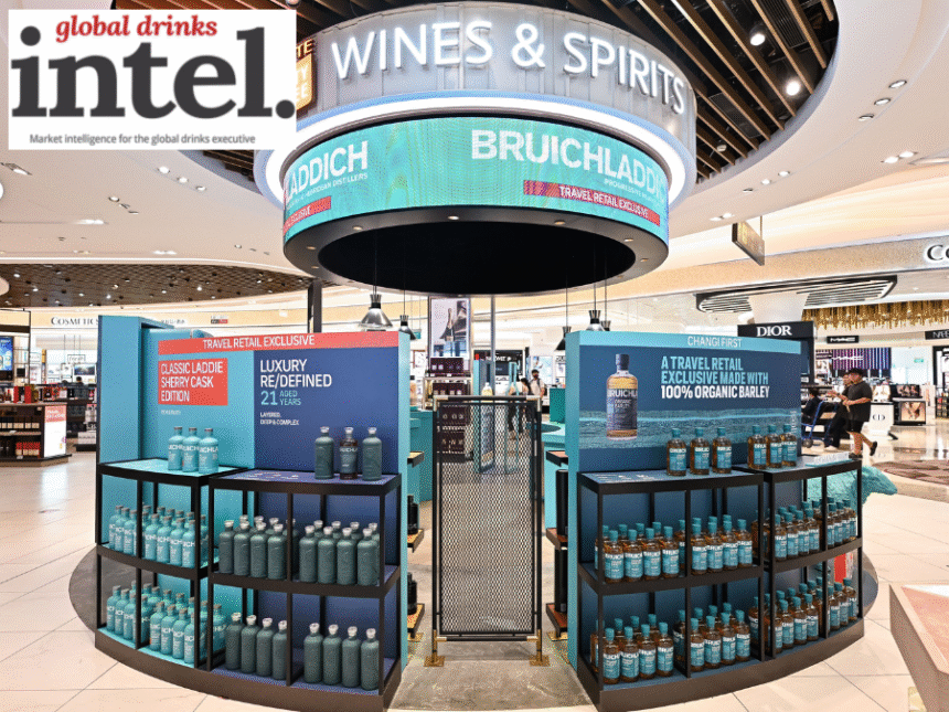 Bruichladdich display in global travel retail outlet