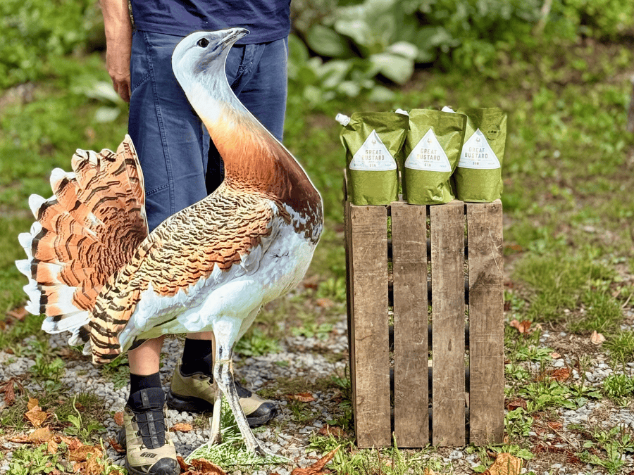 A great bustard with pouches from Downton Distillery