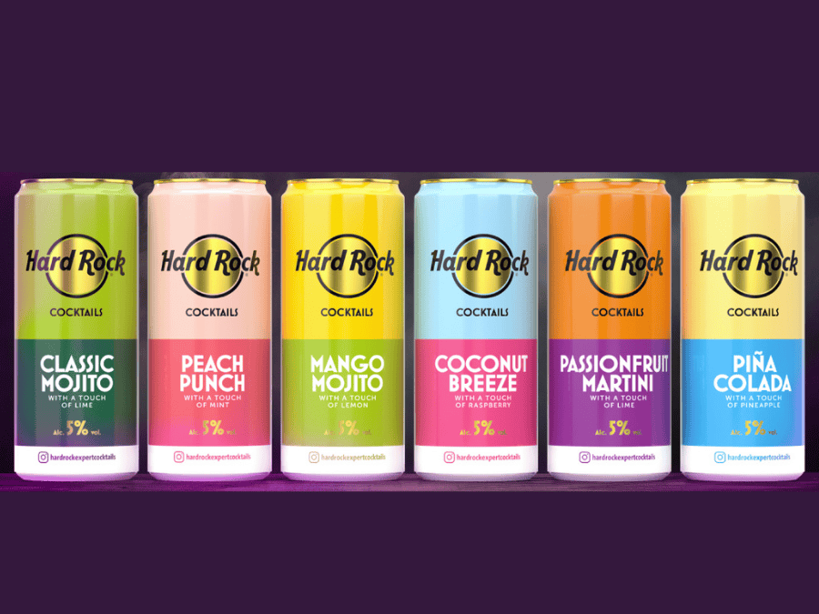 Hard Rock Cocktails, six variants in cans