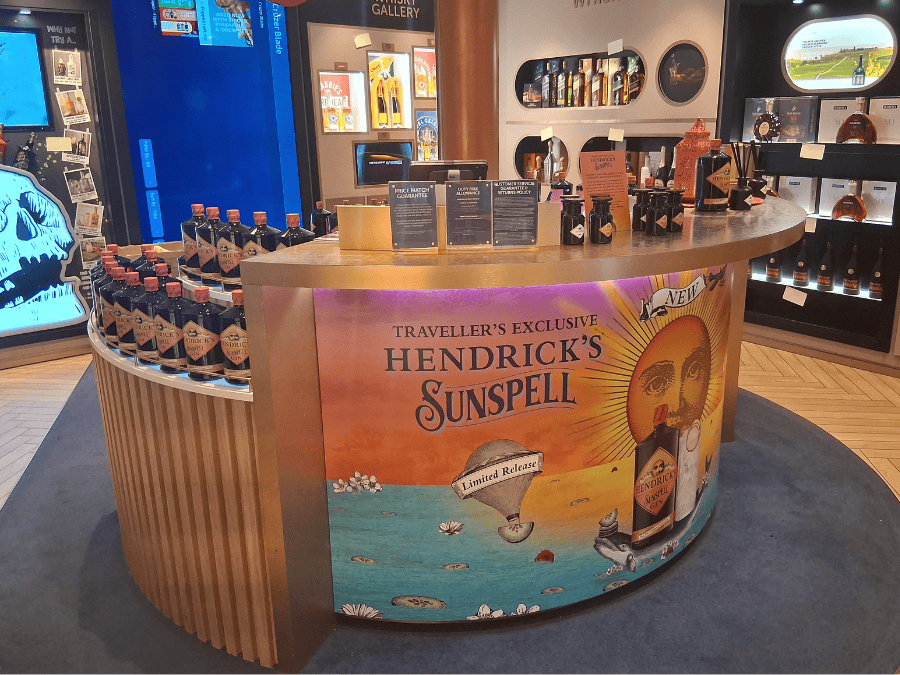 Hendrick's display onboard a cruise ship