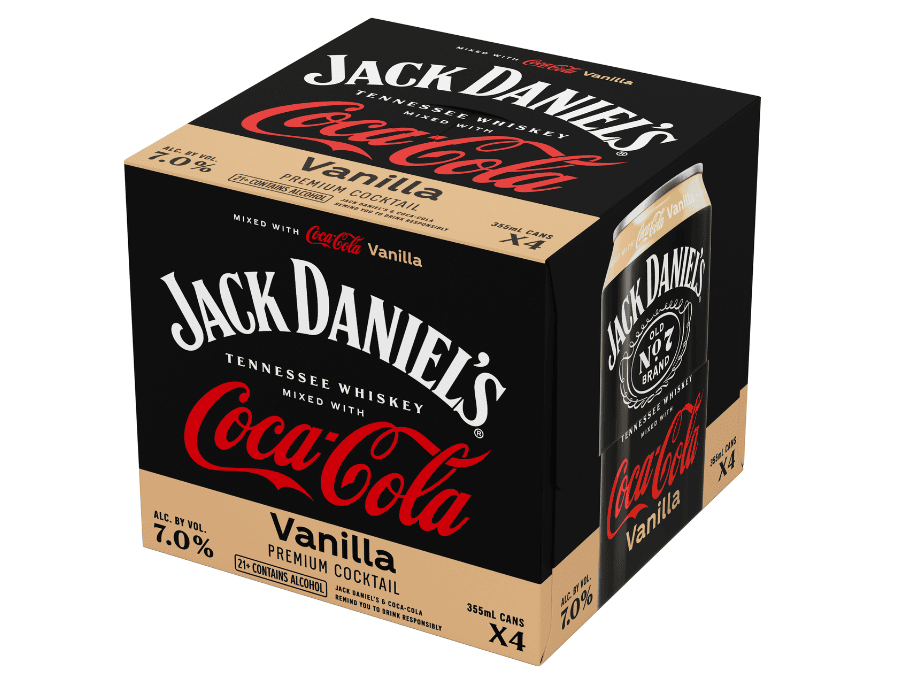 Jack Daniel's & Coca-Cola Vanilla four-pack