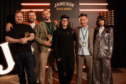 Matt Smith (UK), Stefan Codrea (Romania/Spain), and Yu Kajitani (Ireland), with judges at the Jameson Hosts Global Summit