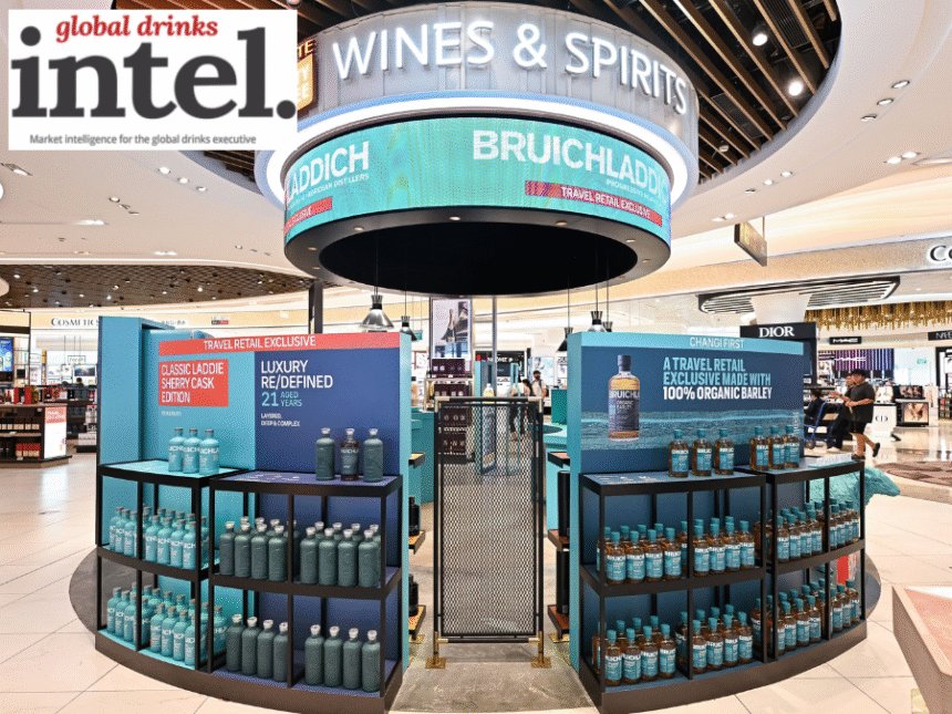 Bruichladdich display in global travel retail outlet