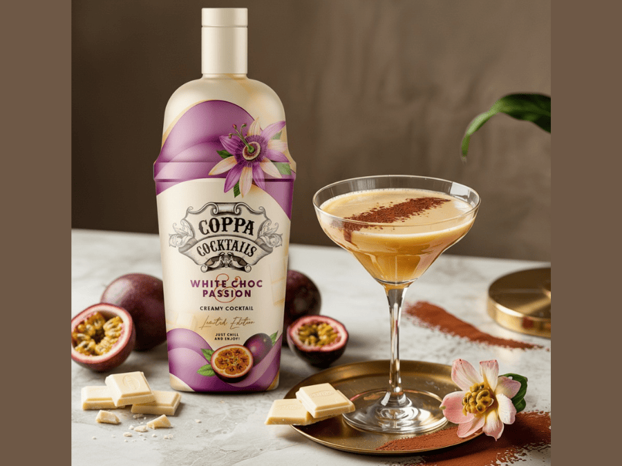 Coppa Cocktails White Choc & Passion bottle