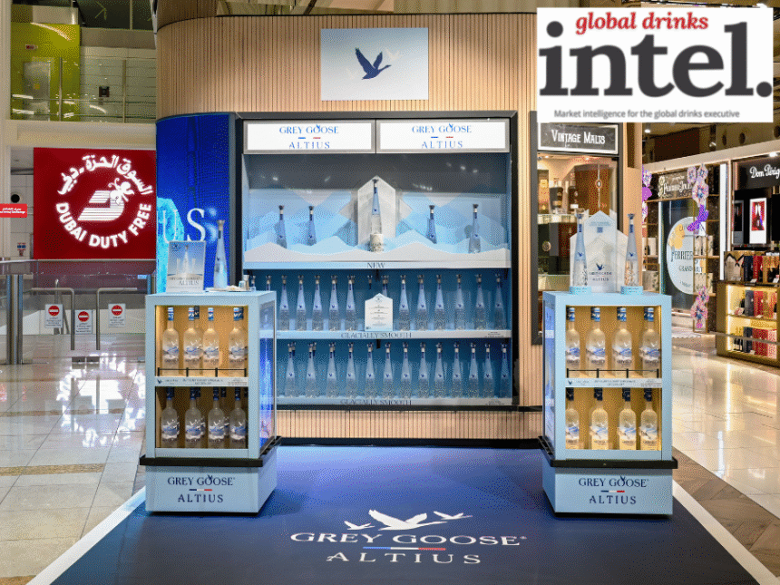 GTR display for Grey Goose Altius at Dubai Duty Free outlet
