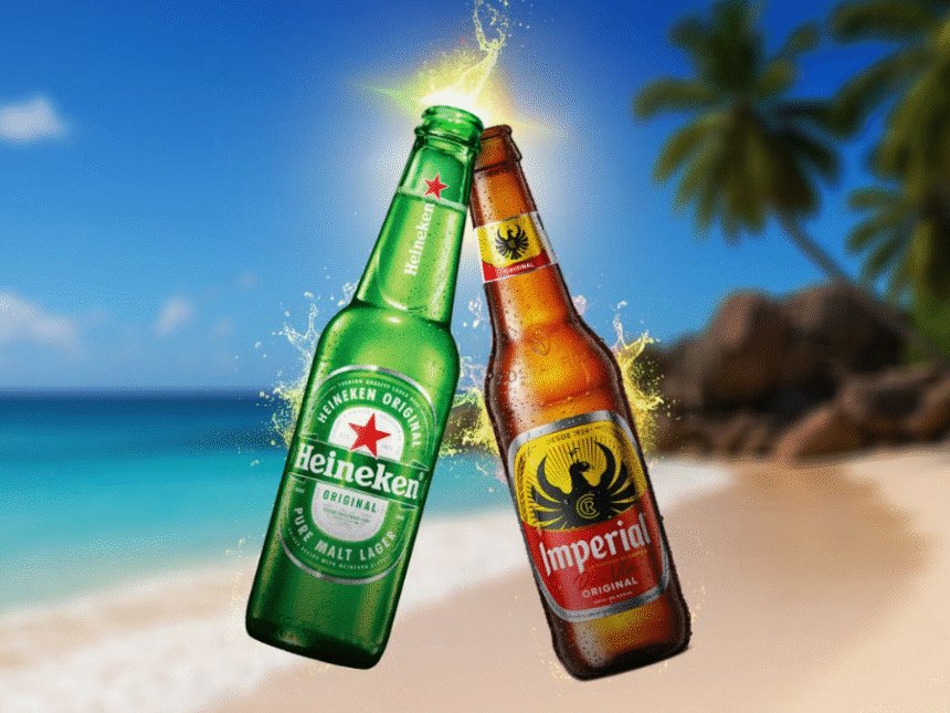 Heineken and Imperial bottles