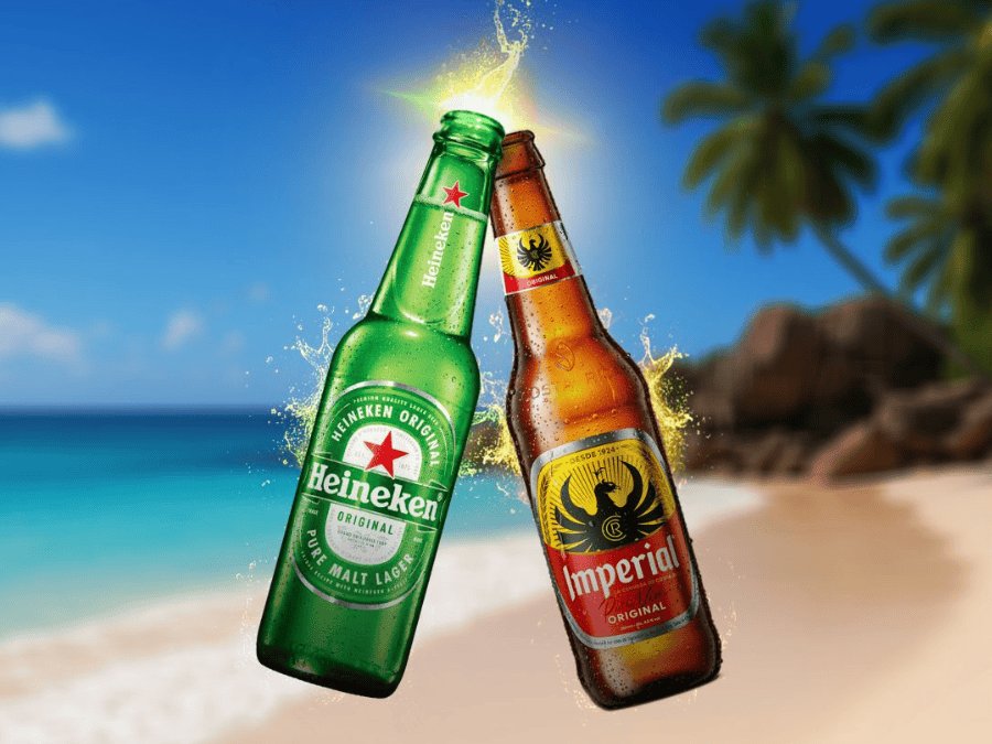 Heineken and Imperial bottles
