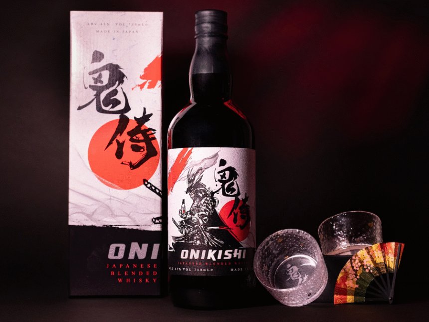 Onikishi Japanese Whiskey bottle and box