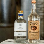 Tito's Handmade Vodka and Lalo Tequila bottled