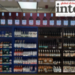 Shelf display of speciality spirits