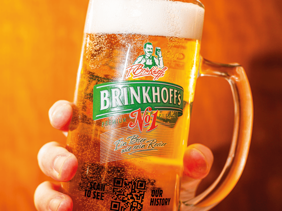 Brinkhoff's branded glass of beer