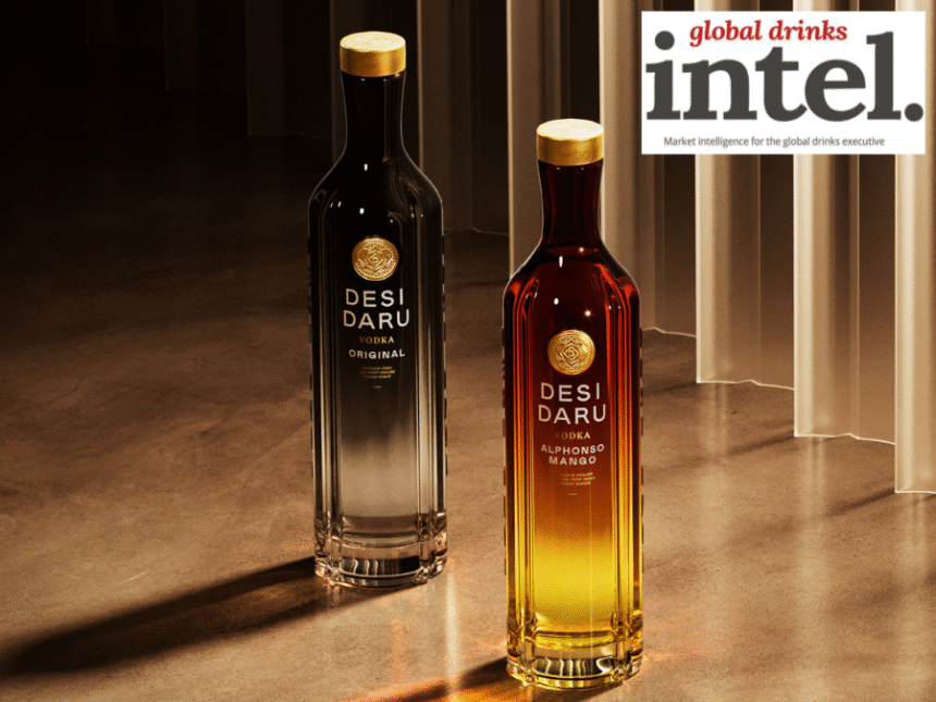 Desi Daru original and Alphonso mango bottles