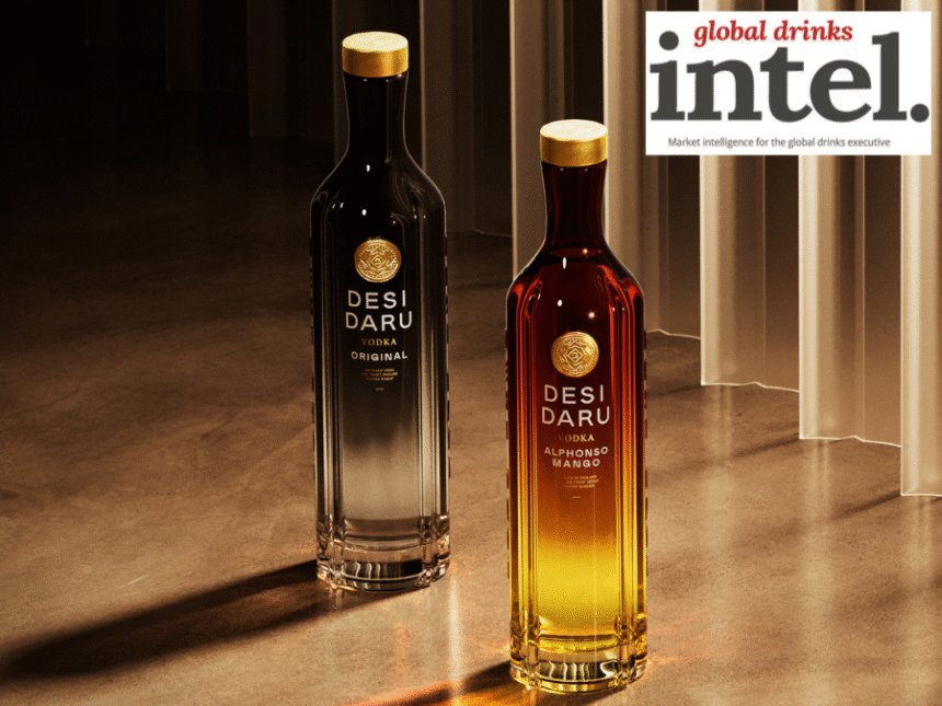 Desi Daru original and Alphonso mango bottles