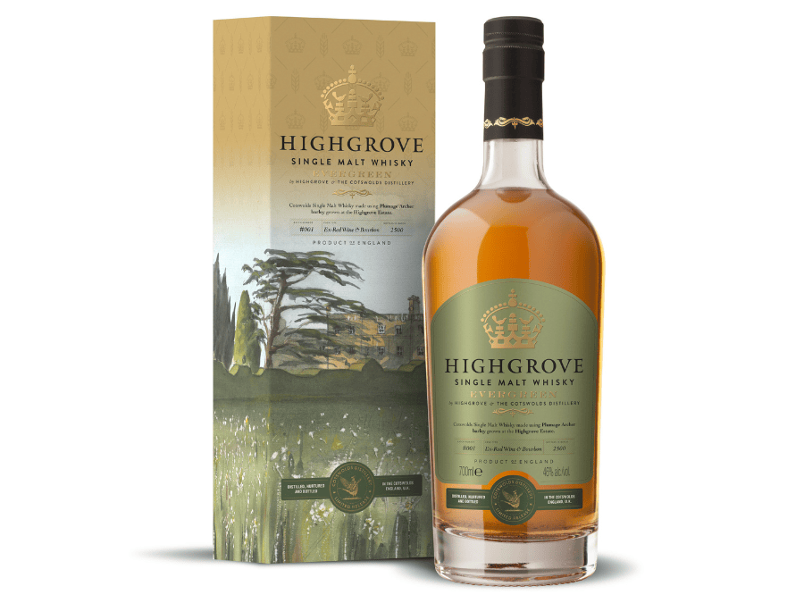 Cotswold Distillery Highgrove Evergreen English Whisky bottle