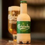 Carlsberg's wood-based bottle with a PEF inner lining
