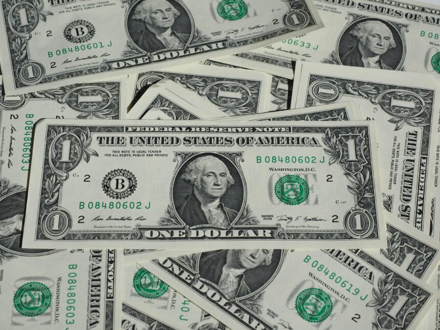 Close-up of $1 bills/notes