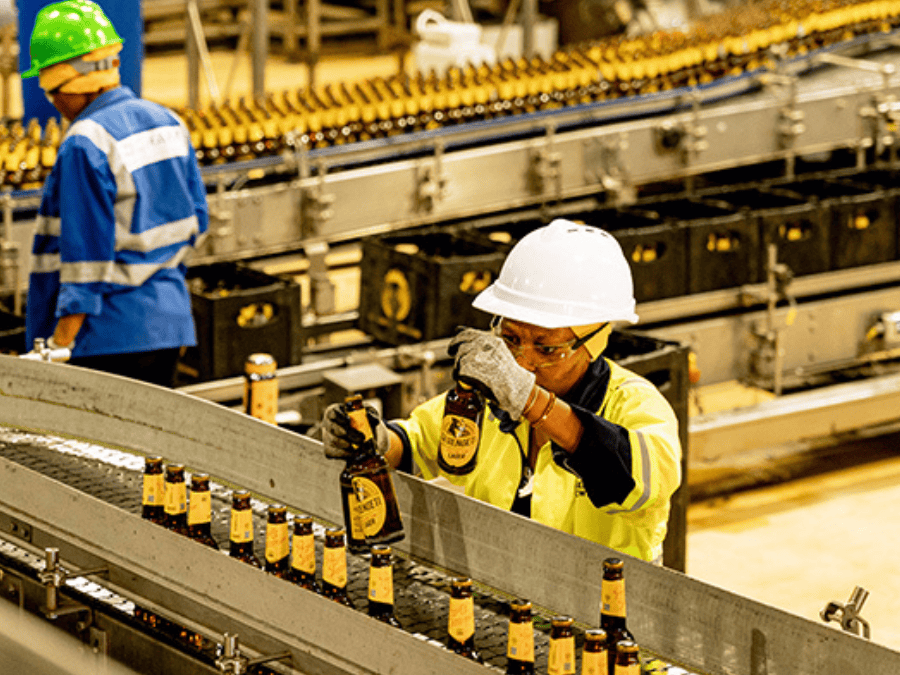 Operative on bottling line at East African Breweries
