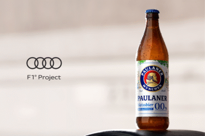 Paulaner bottle Audi logo