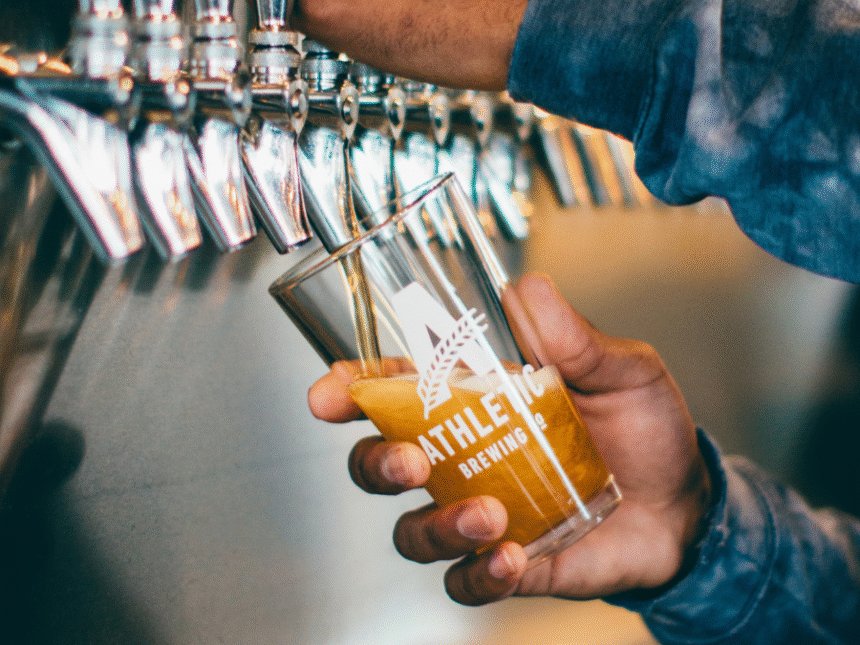 Athletic Brewing pour