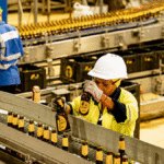 Operative on bottling line at East African Breweries