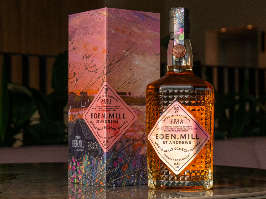 Eden Mill Art of St Andrews 2025 bottle and box