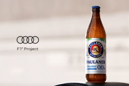 Paulaner bottle Audi logo
