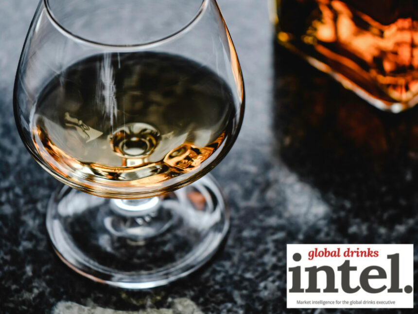 Glass containing aged spirit