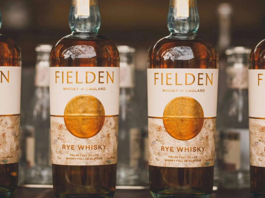 Fielden English whisky bottles