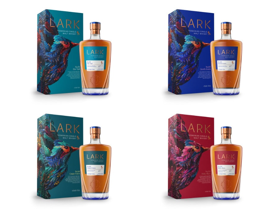 Four expressions of Lark Tasmanian single malt
