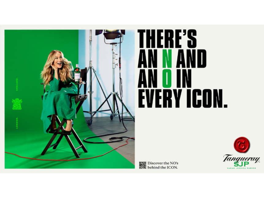 Tanqueray marketing asset featuring Sarah Jessica Parker