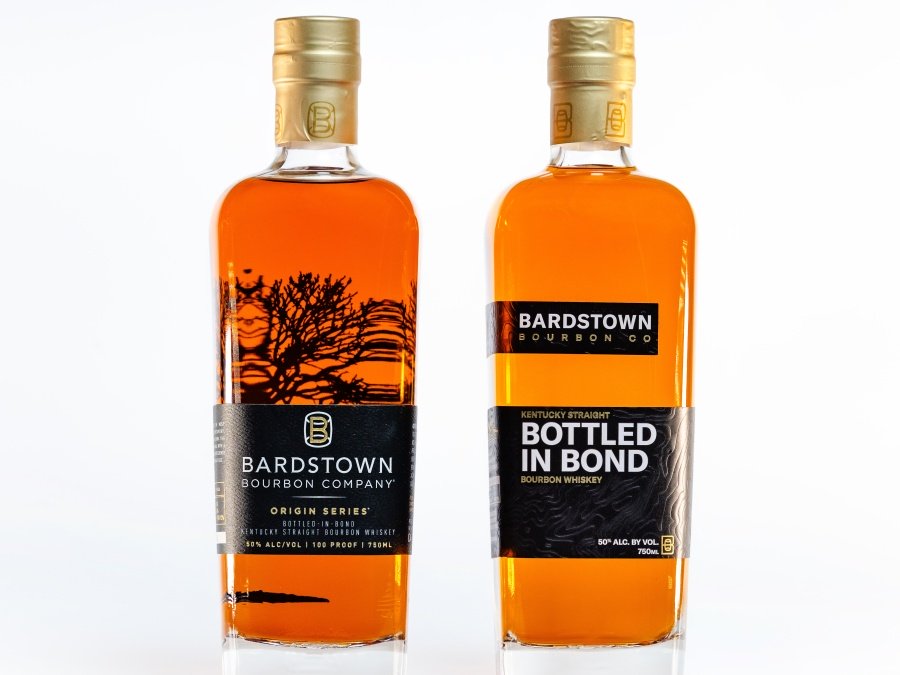 A line-up of Bardstown Bourbon Co's old and new packaging