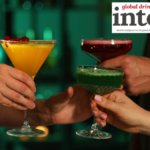Three colourful cocktails
