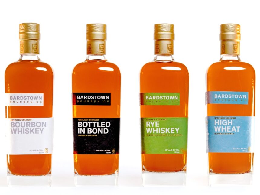 A line-up of Bardstown Bourbon Co's new packaging