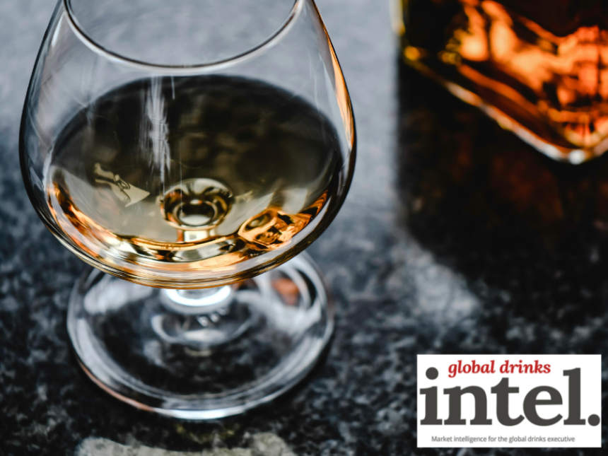 Glass containing aged spirit