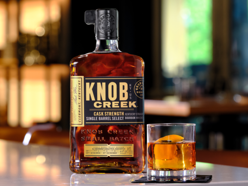 Knob Creek Single Barrel Cask Strength Bourbon, Eli Manning's Bold Pick: 2026 Batch bottle with serve