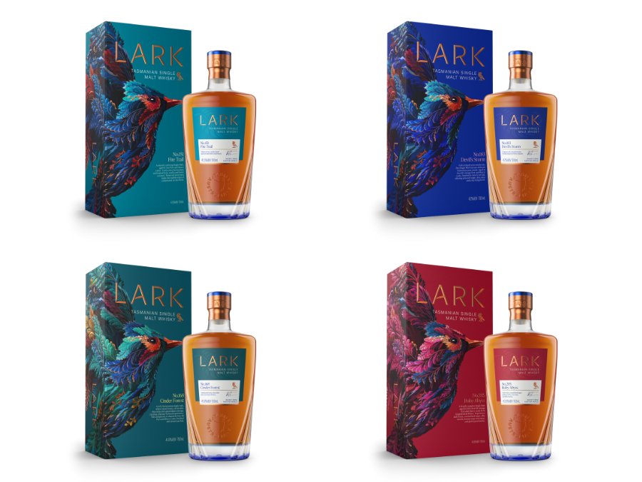Four expressions of Lark Tasmanian single malt