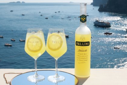 Pallini Limoncello bottle with two serves