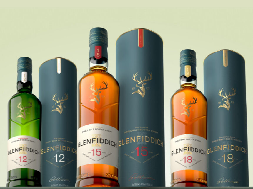 Glenfiddich new packaging on three expressions