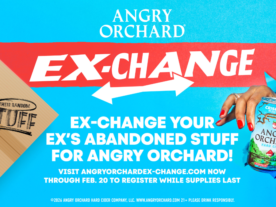 Poster for the ‘Ex Change’ program which lets consumers trade their ex-partners’ belongings for Angry Orchard’s hard cider.