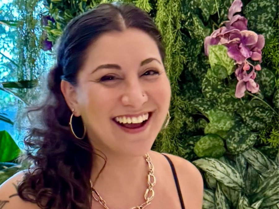 Headshot of a laughing woman