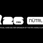 Black and white banner for AB InBev's sponsorship of world cup with NÜTRL hard seltzer