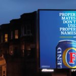 A billboard for Foster's in the UK