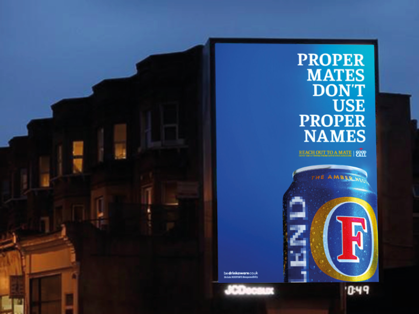 A billboard for Foster's in the UK