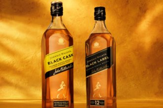 Two bottles of Johnnie Walker Black Cask and Black Label