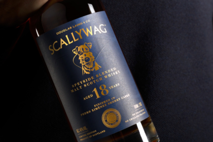 Close up bottle shot of Scallywag scotch