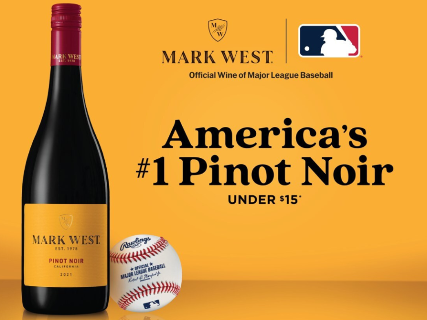 Mark West advert as the Official Wine of Major League Baseball
