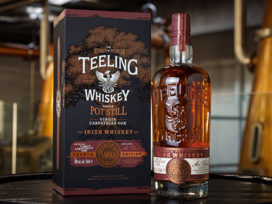 Teeling Wonders of Wood Virgin Carpathian Oak bottle and box